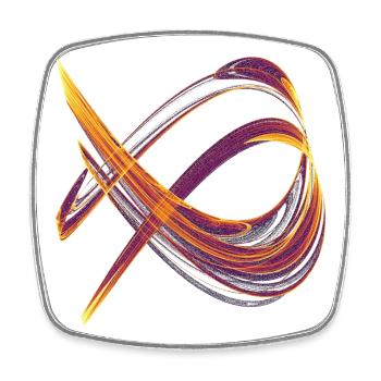 Goldene Chaosbahn – Chaos Theory - Viereckiger Kühlschrankmagnet - Weiß - Vorne