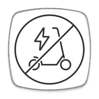 No Electric Scooter Line Icon Restricted Zone Symb - Square fridge magnet - white - Front