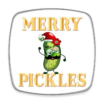 Pickles Merry Christmas - Square fridge magnet - white - Front