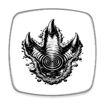 Spirale Trois Griffes Noires - Magnet carré - blanc - Devant