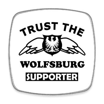 Wolfsburg Supporter - Viereckiger Kühlschrankmagnet - Weiß - Vorne