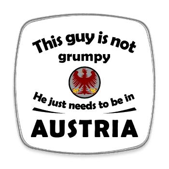 Red Eagle Austria on Gray Circle - Square fridge magnet - white - Front