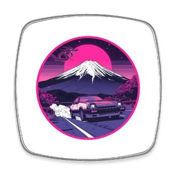 Retro 80er JDM AE86 Fuji Dragon Emblem - Viereckiger Kühlschrankmagnet - Weiß - Vorne