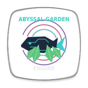 Abyssal Garden Engine - Square fridge magnet - white - Front