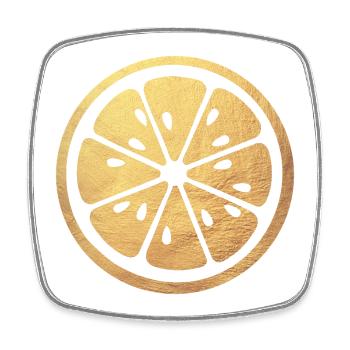 Citron Été Or Citrons Citron Dolce Vita de Luxe - Magnet carré - blanc - Devant