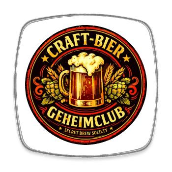 Craft-Bier Geheimclub, die Außergewöhnlichen - Viereckiger Kühlschrankmagnet - Weiß - Vorne