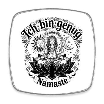 I’m Enough Namaste - Yoga Bohème - Magnet carré - blanc - Devant