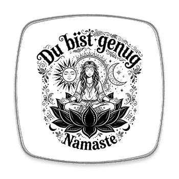 Tu es assez Namasté - Yoga Bohème - Magnet carré - blanc - Devant