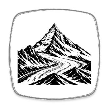 Graphique Großglockner en noir – plus minimaliste - Magnet carré - blanc - Devant