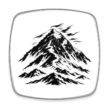 Mount Everest Graphic in Black – Minimalist - Square fridge magnet - white - Front