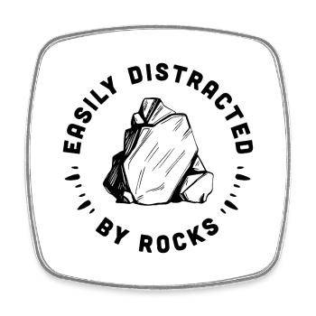 Collectionneur de roches, géologue passionné de roches, humour - Magnet carré - blanc - Devant