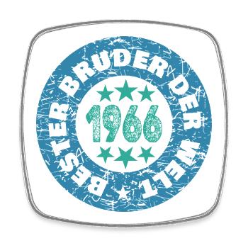 Geschwister 1966 - Viereckiger Kühlschrankmagnet - Weiß - Vorne