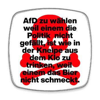 AFD WÄHLEN IST EKELIG, SKULL ROT, NO NZS NO AFD - Viereckiger Kühlschrankmagnet - Weiß - Vorne