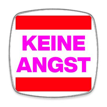 KEINE ANGST NIE WIEDER IST JETZT PINK NO NZS & AFD - Viereckiger Kühlschrankmagnet - Weiß - Vorne