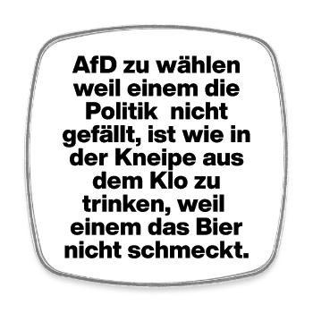 AFD WÄHLEN IST EKELIG, SCHWARZ, NO NZS NO AFD - Viereckiger Kühlschrankmagnet - Weiß - Vorne
