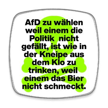 AFD WÄHLEN IST EKELIG, SKULL GRÜN, NO NZS NO AFD - Viereckiger Kühlschrankmagnet - Weiß - Vorne