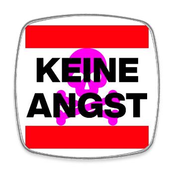 KEINE ANGST NIE WIEDER IST JETZT SKULL PINK NO NZS - Viereckiger Kühlschrankmagnet - Weiß - Vorne