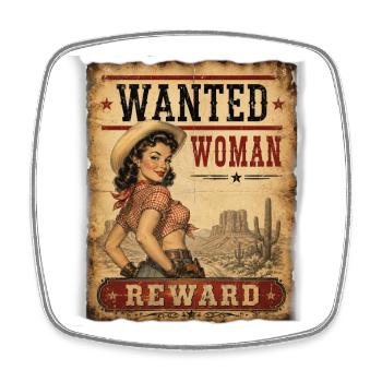 wanted_woman - Magnet carré - blanc - Devant