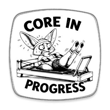 Drôle de dicto Pilates | Cadeau pour fan de Pilates - Magnet carré - blanc - Devant