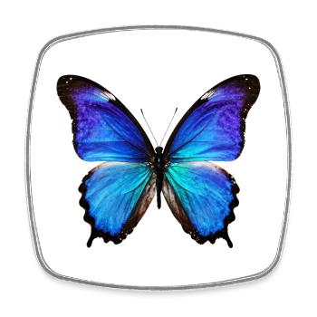 Azure Monarch Wingprint - Square fridge magnet - white - Front