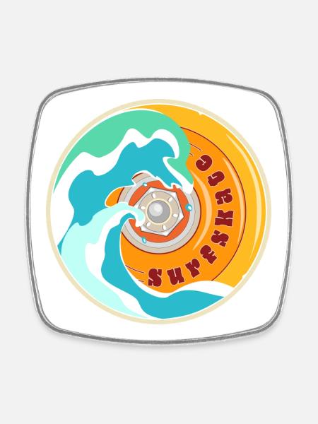Surfskate Lover - Magnet carré - blanc