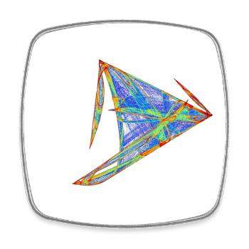 Voile Légère du Chaos – Attracteur Étrange - Magnet carré - blanc - Devant
