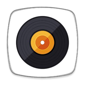 Cartoon Vinyl Record - Square fridge magnet - white - Front