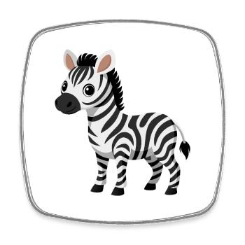 Baby zebra - Square fridge magnet - white - Front