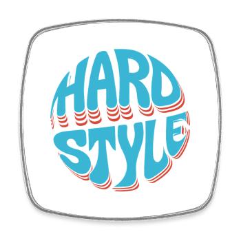 Hard Style Neon Burst - Square fridge magnet - white - Front