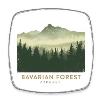 Bavarian Forest | Vintage National Park - Square fridge magnet - white - Front