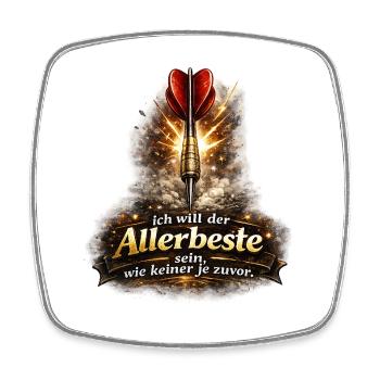 Allerbeste Sein Motiv Dart - Viereckiger Kühlschrankmagnet - Weiß - Vorne
