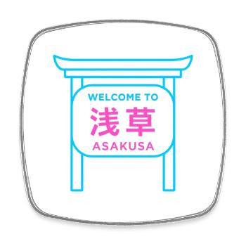 Welcome to Asakusa - Magnet carré - blanc - Devant