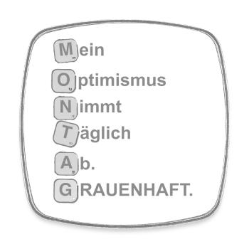 Montagsrätsel - Viereckiger Kühlschrankmagnet - Weiß - Vorne