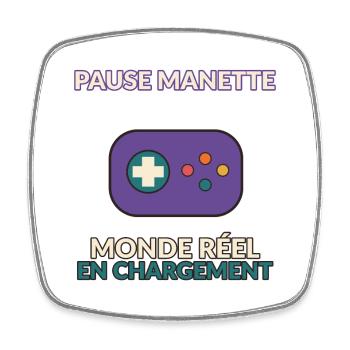 Pause Manette Monde Reel En Chargement - Magnet carré - blanc - Devant