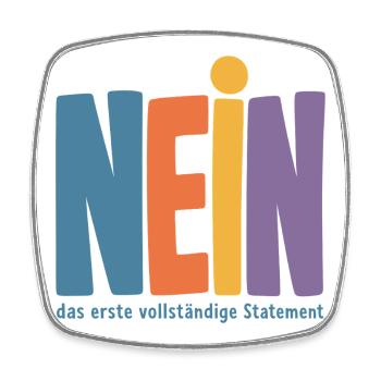 Nein das erste vollstaendige Statement - Viereckiger Kühlschrankmagnet - Weiß - Vorne