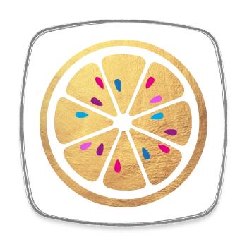 Lemon Gold Cores Colorés Fête de Luxe d’été Sour - Magnet carré - blanc - Devant