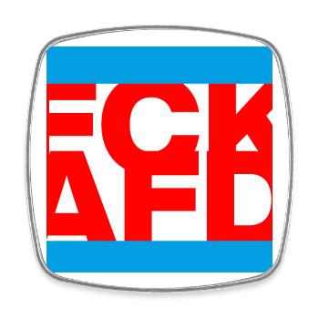 FCK AFD, NIE WIEDER IST JETZT, NO NZS, NO AFD - Square fridge magnet - white - Front
