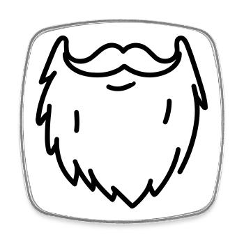 Beard - Viereckiger Kühlschrankmagnet - Weiß - Vorne