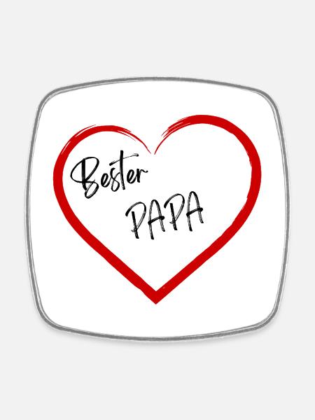 Bester Papa - Viereckiger Kühlschrankmagnet - Weiß