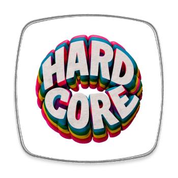Hardcore Rainbow - Magnet carré - blanc - Devant
