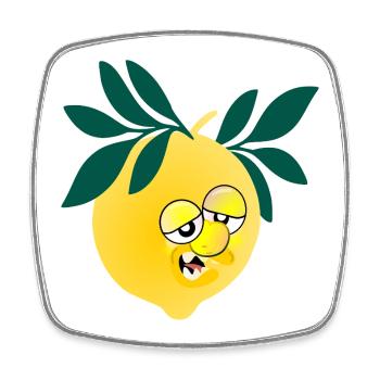 Tired Lemon - Square fridge magnet - white - Front