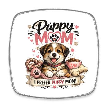 Puppy Mom: Hundeliebe Motiv - Viereckiger Kühlschrankmagnet - Weiß - Vorne