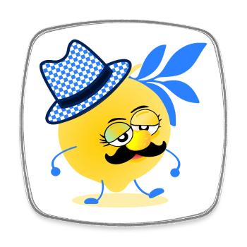 Moustache citron de Bavière - Magnet carré - blanc - Devant