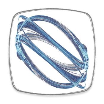 Eisorbit – Strange Attractor - Viereckiger Kühlschrankmagnet - Weiß - Vorne