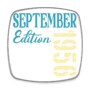 September 1956 - 70. Geburtstag - Viereckiger Kühlschrankmagnet - Weiß - Vorne