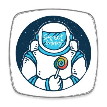 Süßer Galaxie-Astronaut - Viereckiger Kühlschrankmagnet - Weiß - Vorne