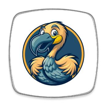 Mascotte Flamingo Kawaii Logo clipart Logo - Magnet carré - blanc - Devant