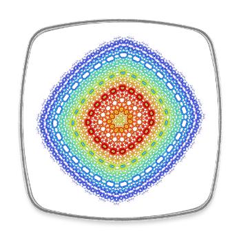 Kathedrale des Chaos – Fractal Geometry - Viereckiger Kühlschrankmagnet - Weiß - Vorne