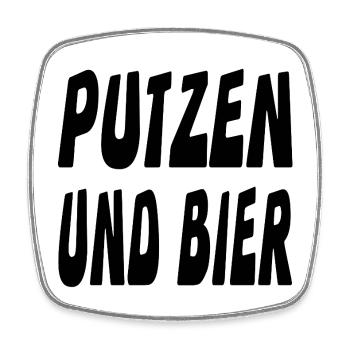 Putzen - Viereckiger Kühlschrankmagnet - Weiß - Vorne