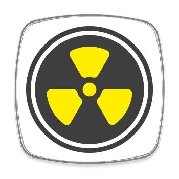 Radiation Warning Solid Icon Nuclea Symbol - Square fridge magnet - white - Front